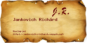 Jankovich Richárd névjegykártya